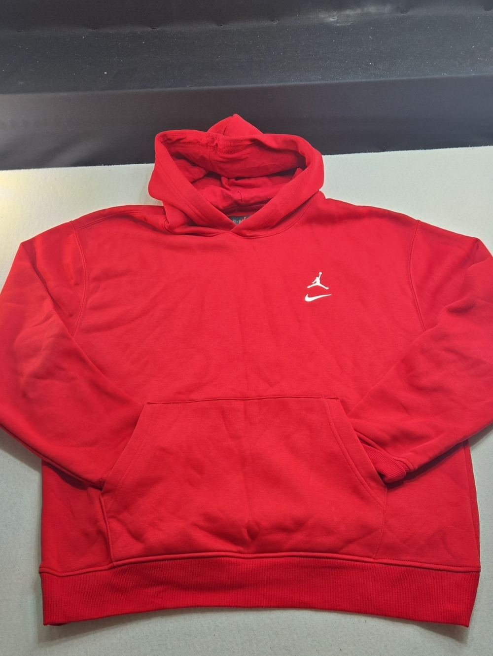 Jordan Brooklyn Fleece Pullover Hoodie in Gym Red.